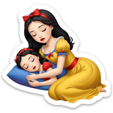 sleeping snow white sticker