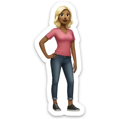 30 years old woman whit big leg sticker