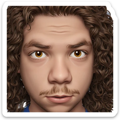 brown haired boy portrait sticker