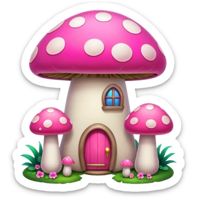pink mushroom apartment sticker