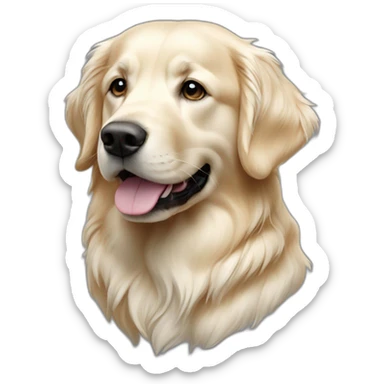 Un golden retriever blanc sticker