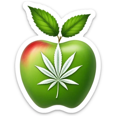 apple weed strain with a cannabis leaf accent sticker