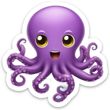 Octopus with 5 tentacles  sticker