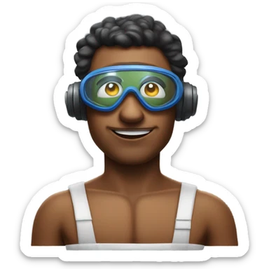 martian barman shirtless and goggles sticker