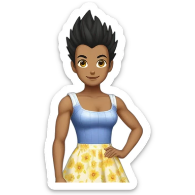 Vegeta in a sundress sticker