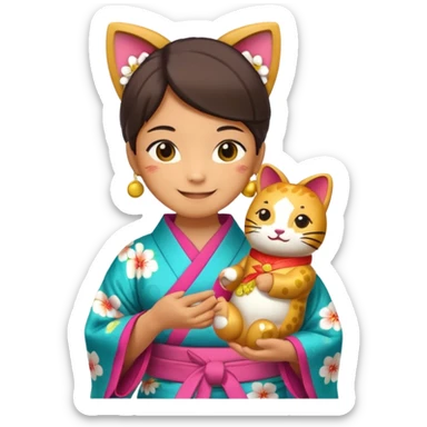 chat japonais, manekineku sticker