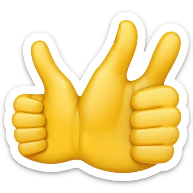 thumbs up emoji with two thumbs facinf outwards sticker
