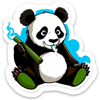 Panda smoking weed sticker