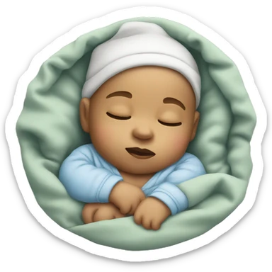 Sleeping baby with cap. sticker
