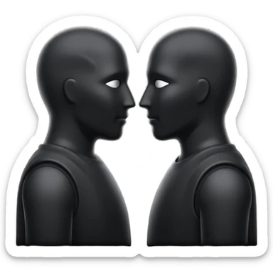 two faceless silohuettes speaking sticker
