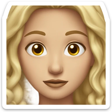 do a white but not too white girl with dirty blond hair brown eyes and gold jewelry sticker