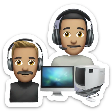 quest headset and a computer next to eachother sticker