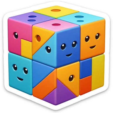 cube with different patterns on each face sticker