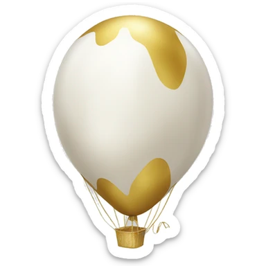 ballon blanc et doré sticker