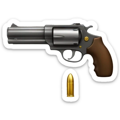 Bullet with golden pistol sticker
