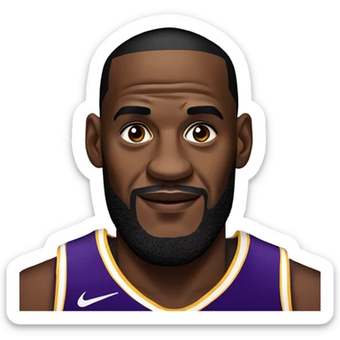 Lebron James in a laker jersey sticker