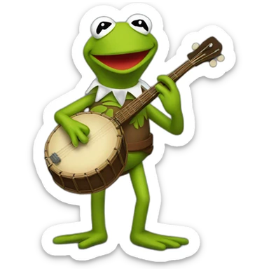 Kermit with a banjo sticker