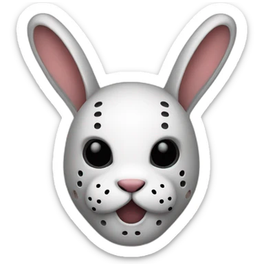 bunny with Jason Voorhees mask sticker