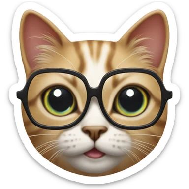 cat with glasses sticker