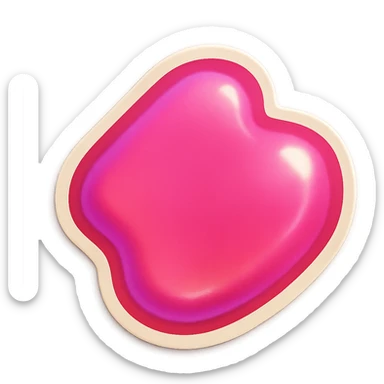 pink sticker, glossy finish, rounded edges sticker