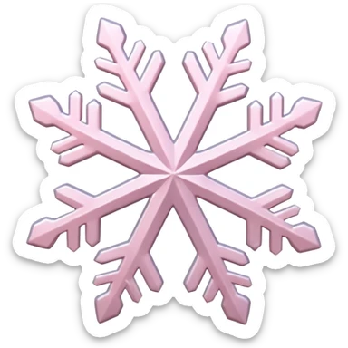 snow flake pale pink 3d icy texture sticker