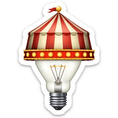 Vintage circus lightbulbs sign sticker