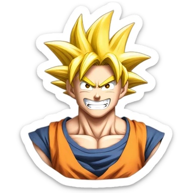 Goku base form, smiling sticker