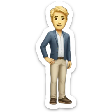 Really Tall white dude with extra large big feet sticker