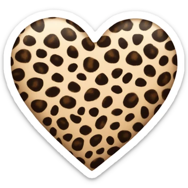 Leopard print heart  sticker