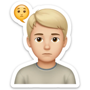 boy really thinking and focused sticker