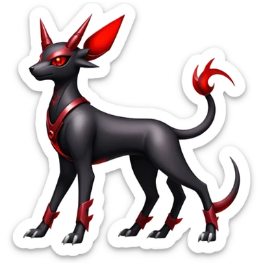 Shiny Gothic Exotic Futuristic Houndoom-Genesect-Torracat-Pokémon-Fakémon-hybrid-creature sticker