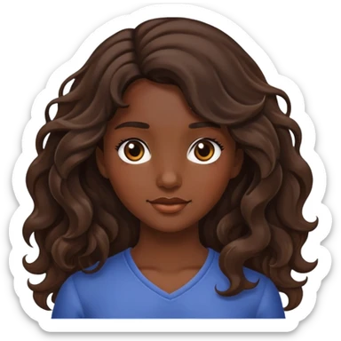 una chica morena de pelo ondulado sticker