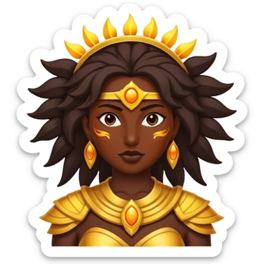 female posing in sun warrior sticker