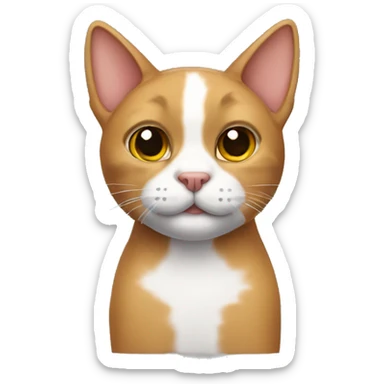 cat with dog ears sticker