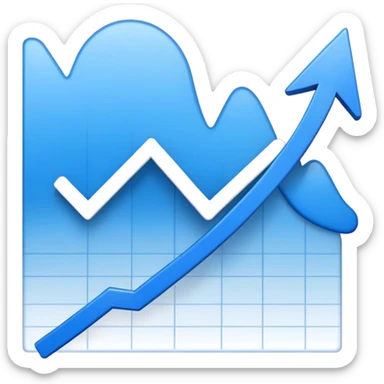 blue chart increasing sticker