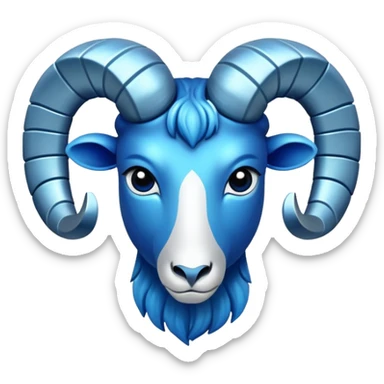 blue aries sign sticker
