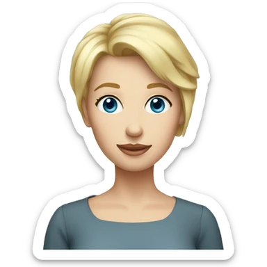 Very Short blond hair mom blue eyes sticker