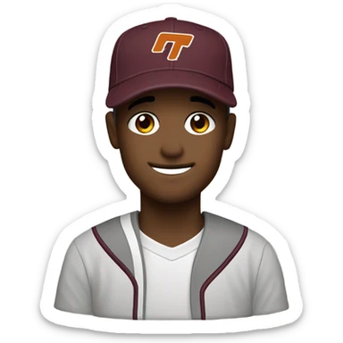 single maroon virginia tech VT baseball cap sticker