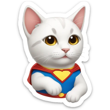 Super man cat sticker