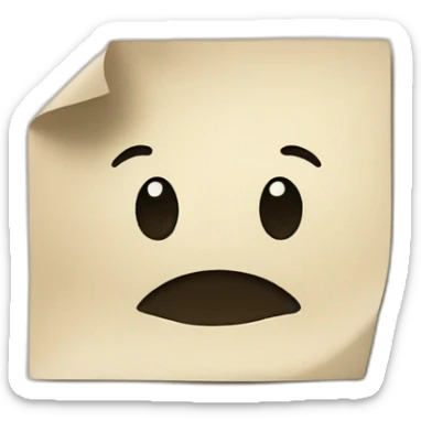 an emoji of a sheet of paper with the bottom right corner folded sticker