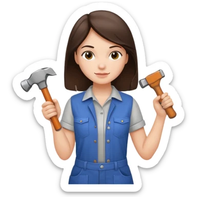 brunette girl renovating her apartment sticker