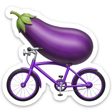 eggplant on a bike sticker
