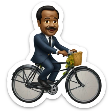 Paul biya sur un vélo sticker