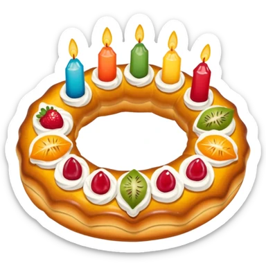 genera una versión de emoji de una rosca de reyes mexicana sticker