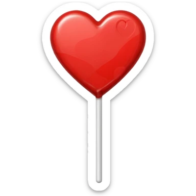 red heart-shaped lollipop on a stick sticker