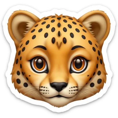 Cute small face cheetah sticker