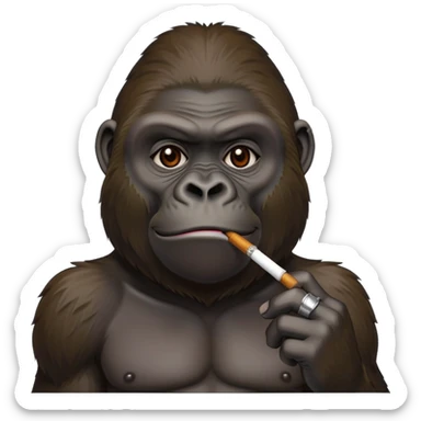 gorilla smoking a blunt sticker