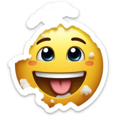 Happy emoji with a pile of salt ￼ sticker