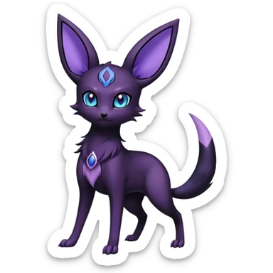 Noibat-Umbreon-Espeon-hybrid, full body, special markings sticker