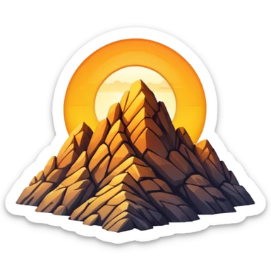 sunrise over a mountain sticker